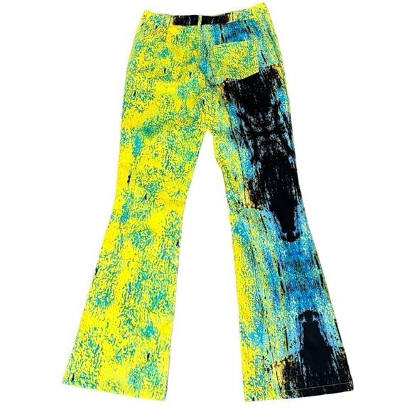 NwoT FINESSE Thea Multi Print Abstract High-rise Flare Leg Pants Long - Size M - Picture 7 of 7